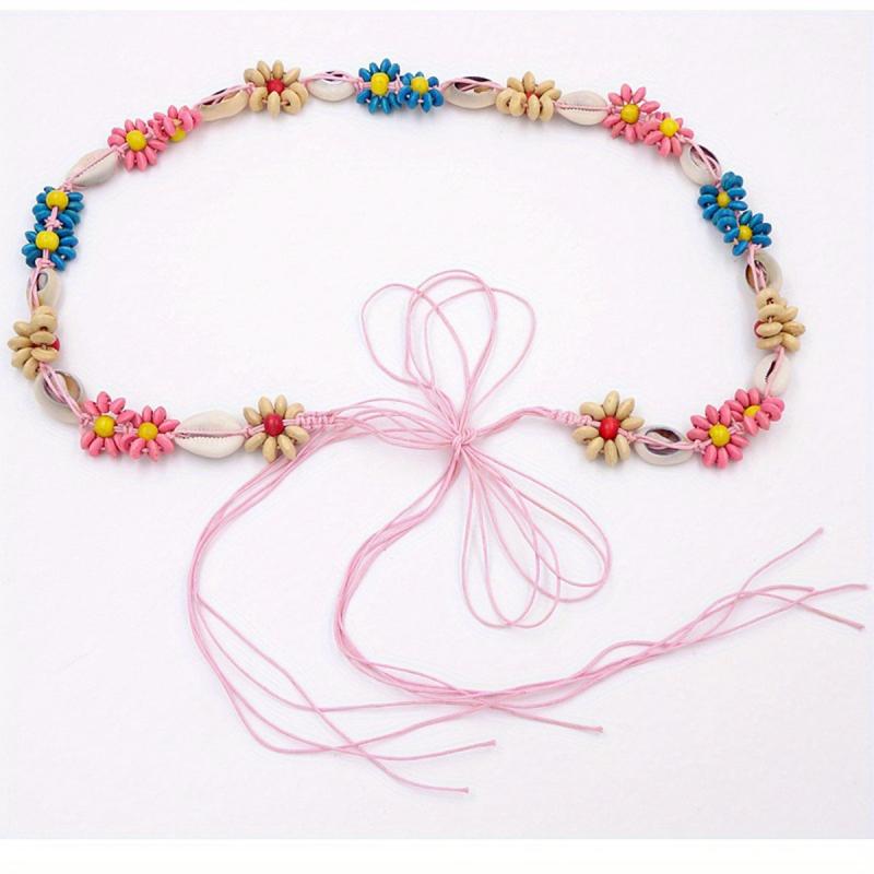 Bohemian Flower Sash Belt Colorful Beads Waist Belt