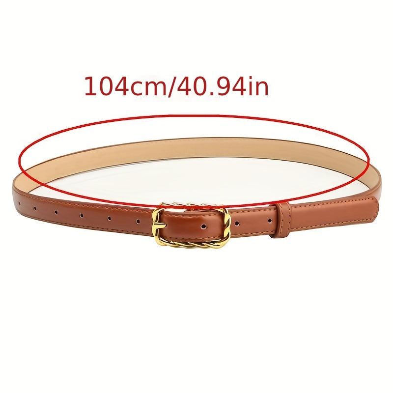 Vintage Thread Buckle Belt Solid Casual Jeans Pants Belt For Women