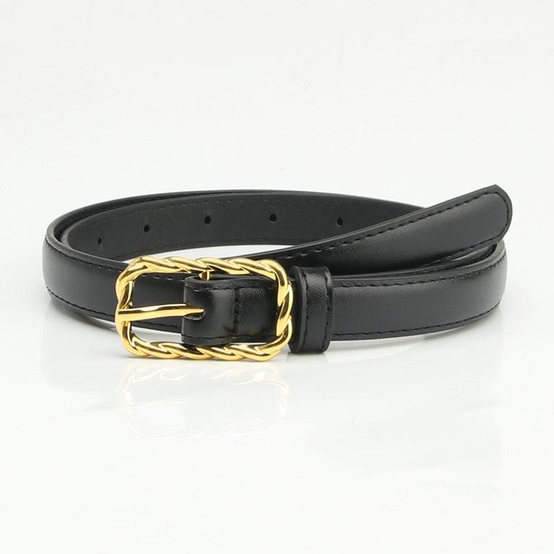 Vintage Thread Buckle Belt Solid Casual Jeans Pants Belt For Women