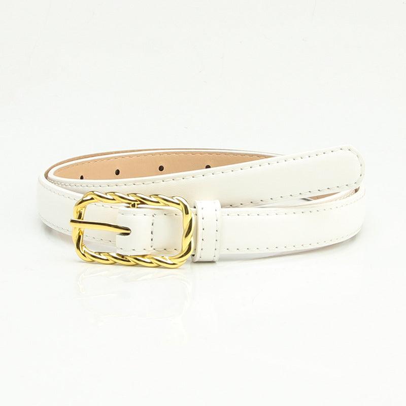 Vintage Thread Buckle Belt Solid Casual Jeans Pants Belt For Women