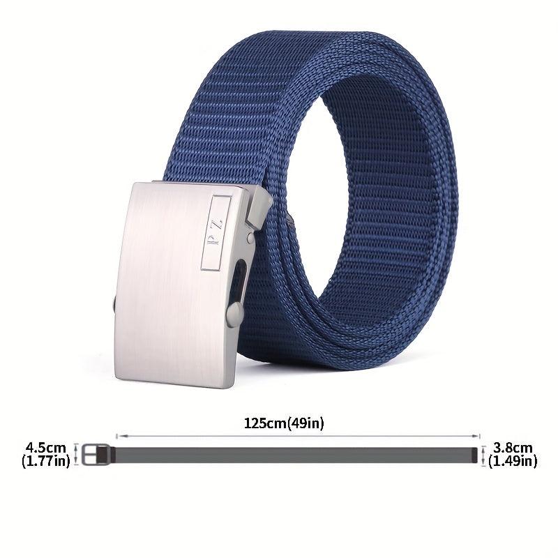 Men's Metal Buckle Nylon Canvas Webbing Belt Outdoor Work Belt