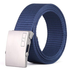 Men's Metal Buckle Nylon Canvas Webbing Belt Outdoor Work Belt