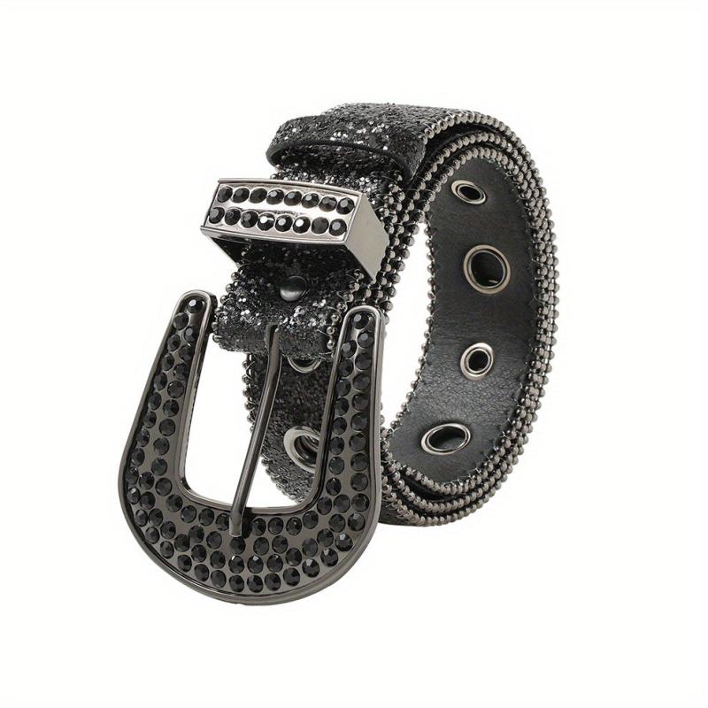 Glitter Y2K Hip Hop Belt Hollow Out Jeans Pants Belt