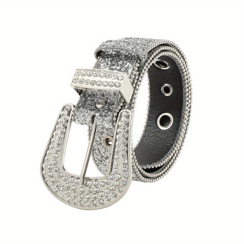 Glitter Y2K Hip Hop Belt Hollow Out Jeans Pants Belt