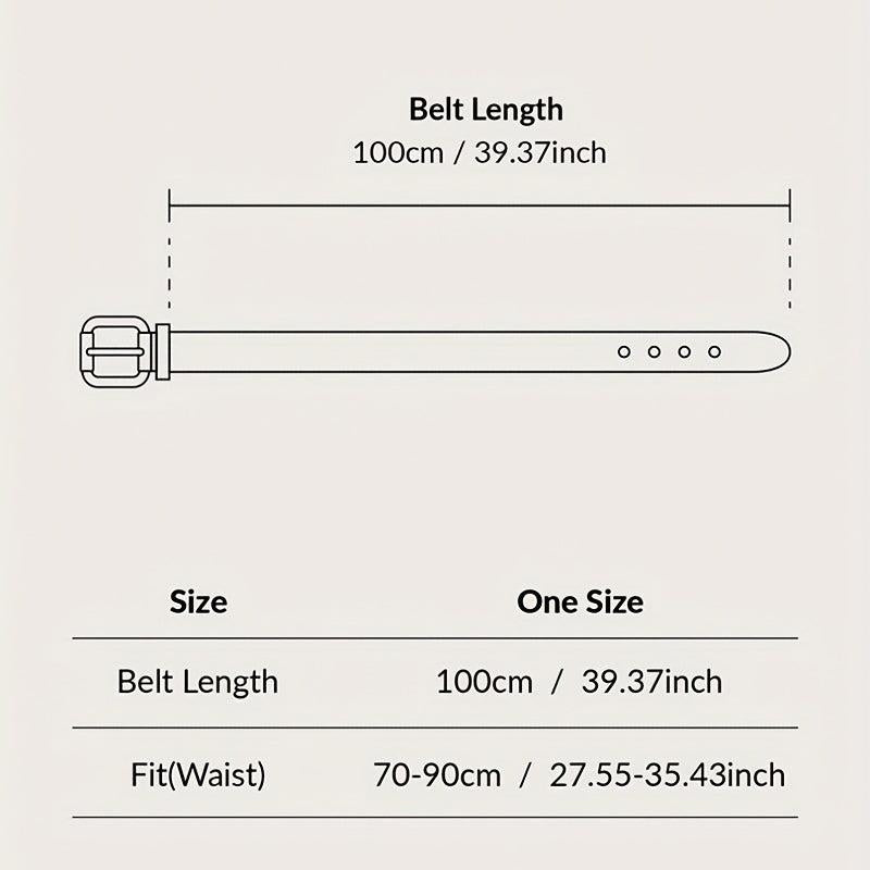 Metal Pin Buckle Thin Belt PU Leather Solid Belts Women Pants Dress Coat Belts
