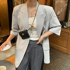 Vintage Leather Chain Belt Bag for Women