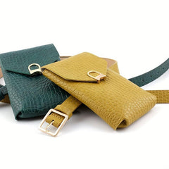 Crocodile Pattern Waist Bag Belt Solid Casual Purse Belt For Women