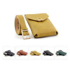 Crocodile Pattern Waist Bag Belt Solid Casual Purse Belt For Women
