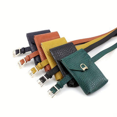 Crocodile Pattern Waist Bag Belt Solid Casual Purse Belt For Women
