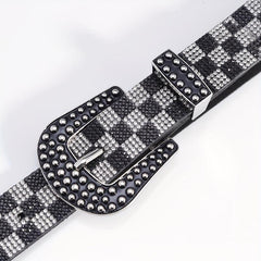Vintage Rhinestone Belt Women's Y2K Hip Hop Jeans Pants Waistband