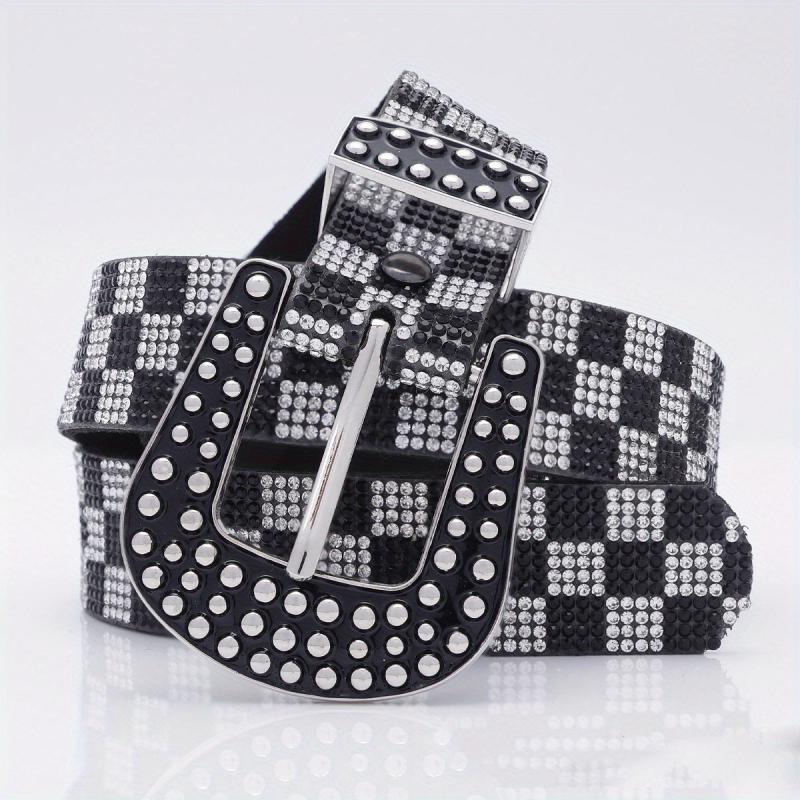 Vintage Rhinestone Belt Women's Y2K Hip Hop Jeans Pants Waistband