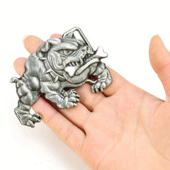 Western Retro Dog Bone Belt Buckle for Denim Waistband