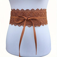 Boho Lace Waist Belt Wrap Around Wide Girdle for Dresses