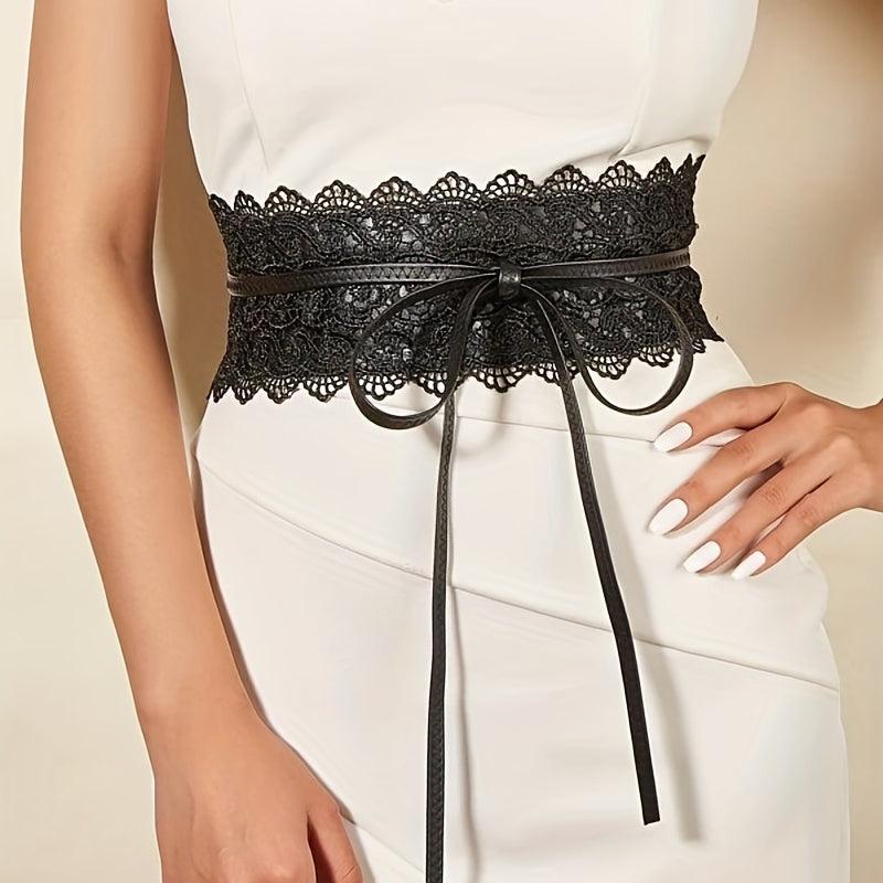 Boho Lace Waist Belt Wrap Around Wide Girdle for Dresses
