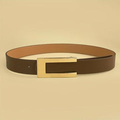 Geometric C Buckle Belt Vintage Solid PU Belt