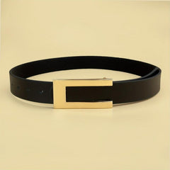 Geometric C Buckle Belt Vintage Solid PU Belt