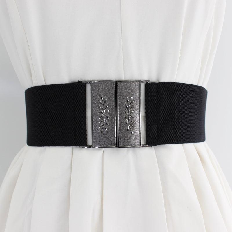 Vintage Elastic Belt for Women Sweater Dresses Wide Waist Cover