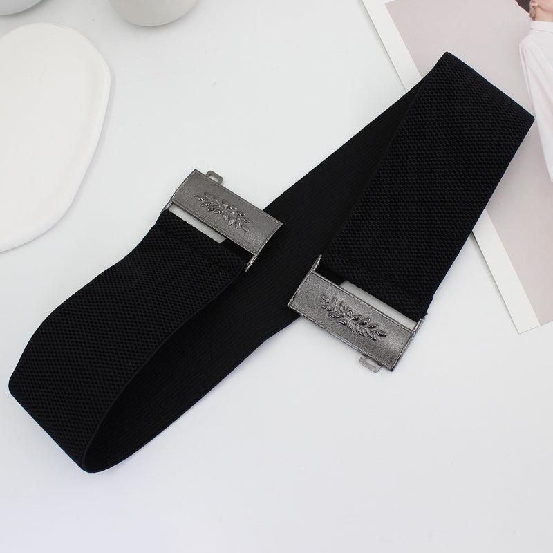 Vintage Elastic Belt for Women Sweater Dresses Wide Waist Cover