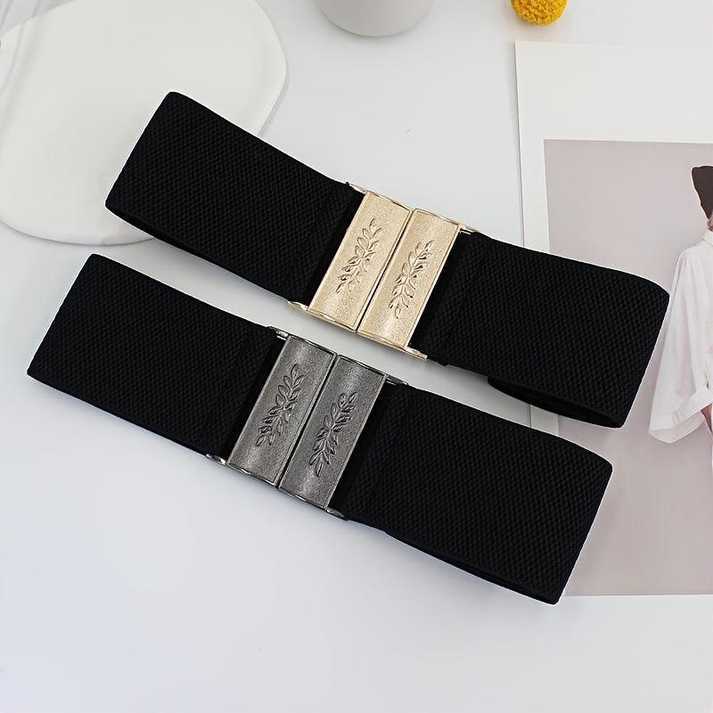 Vintage Elastic Belt for Women Sweater Dresses Wide Waist Cover