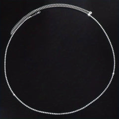 Rhinestone Thin Waist Chain Sparkly Metal Belly Chain Dress Girdle Y2K