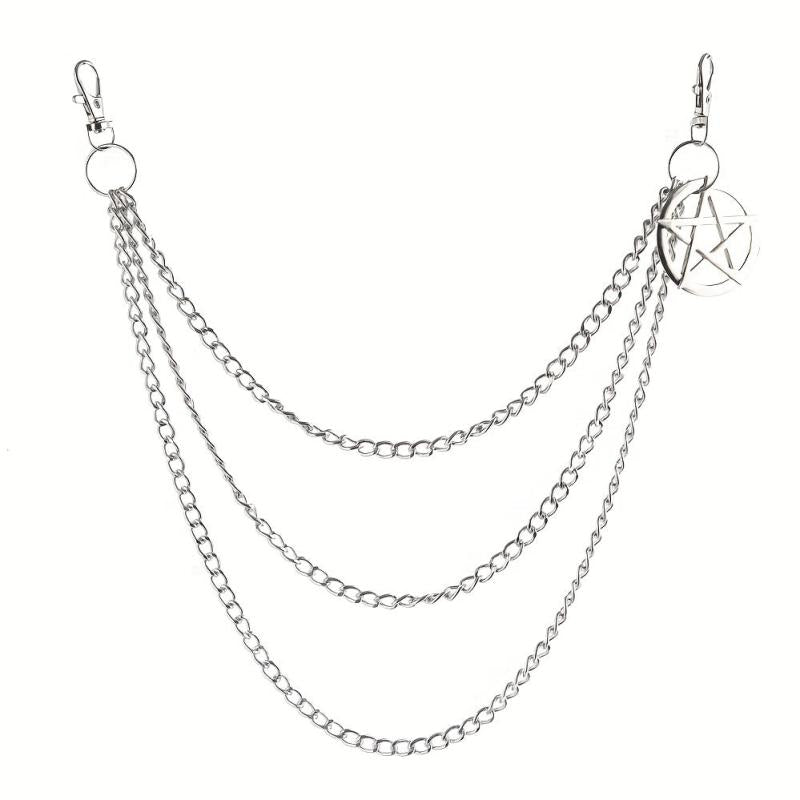 Pentagram Charm Pants Chain Punk Accessories