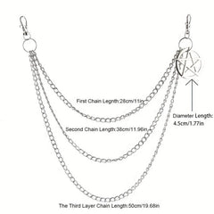 Pentagram Charm Pants Chain Punk Accessories
