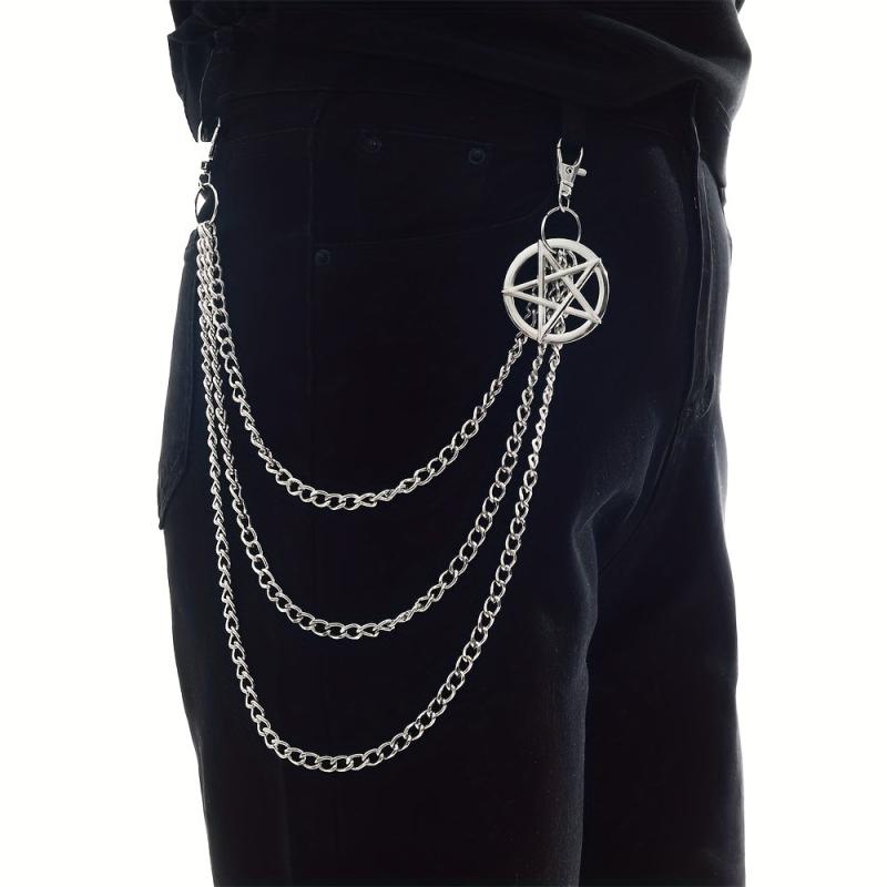 Pentagram Charm Pants Chain Punk Accessories