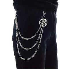 Pentagram Charm Pants Chain Punk Accessories