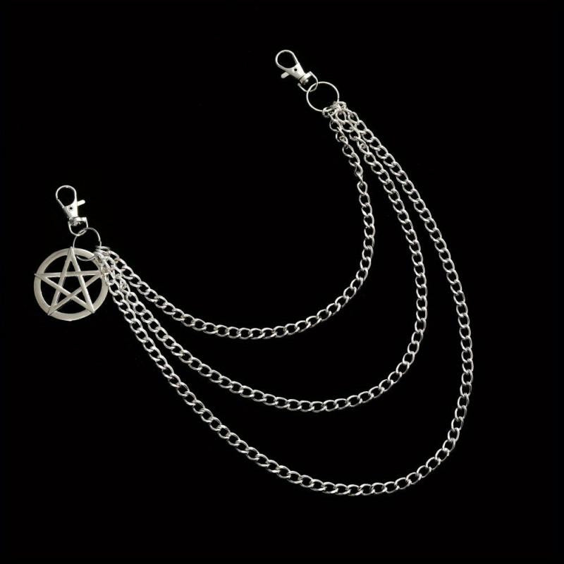 Pentagram Charm Pants Chain Punk Accessories