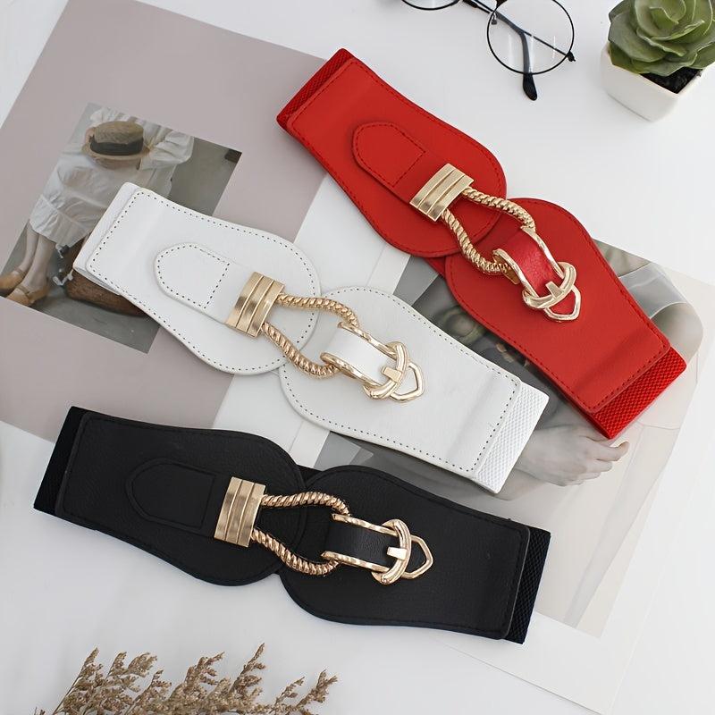 Women's Elastic Flower Shaped Waist Belt for Dress Skirt