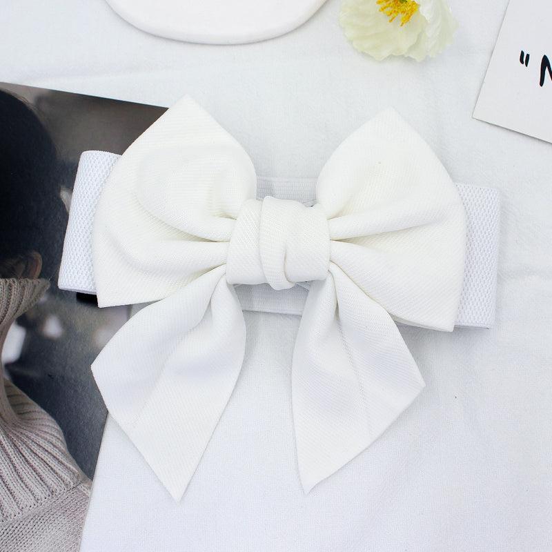 Sweet Bowknot Elastic Waist Belt Women's Dress Decoration Wide Belt