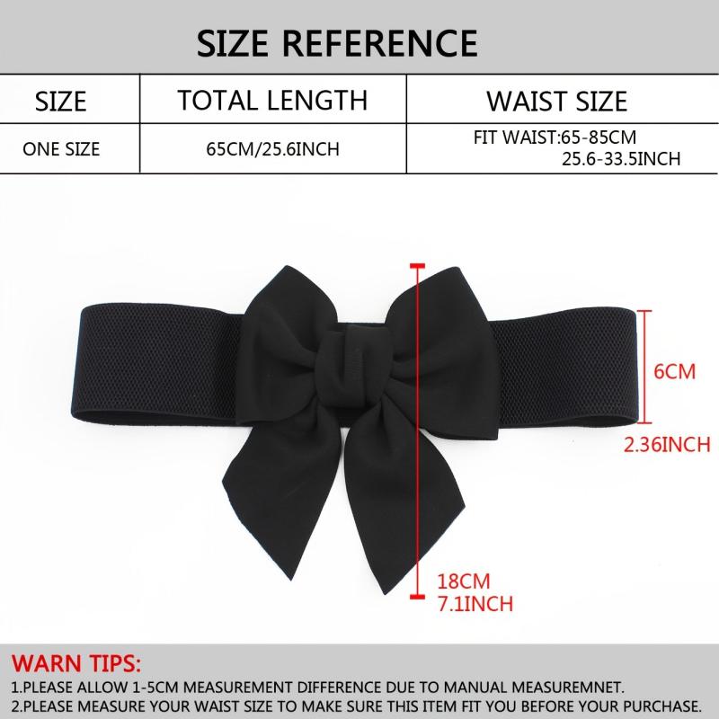Sweet Bowknot Elastic Waist Belt Women's Dress Decoration Wide Belt