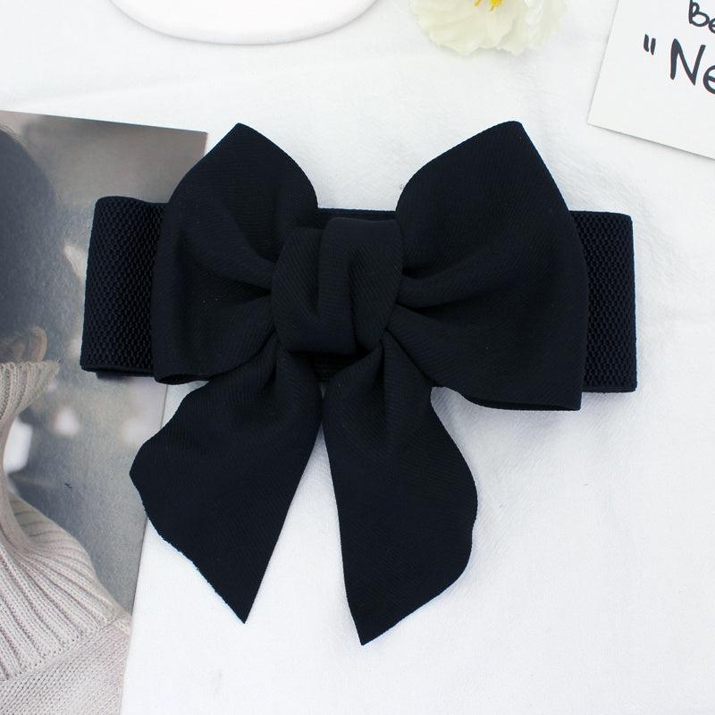Sweet Bowknot Elastic Waist Belt Women's Dress Decoration Wide Belt