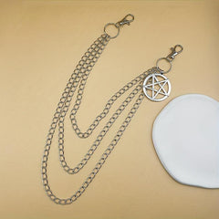 Punk Pentagram Pants Jeans Chain Keychains Harajuku Gothic Rock Acc