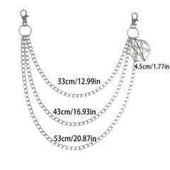Punk Pentagram Pants Jeans Chain Keychains Harajuku Gothic Rock Acc