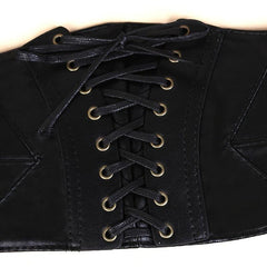 Womens Lace Up Corset Belt Wide Elastic Waist Belt