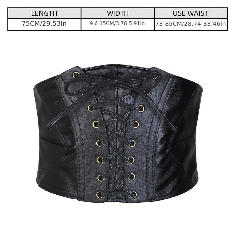 Womens Lace Up Corset Belt Wide Elastic Waist Belt