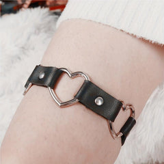 Punk Heart Garter Leg Ring Rivet Thigh Harness Belt