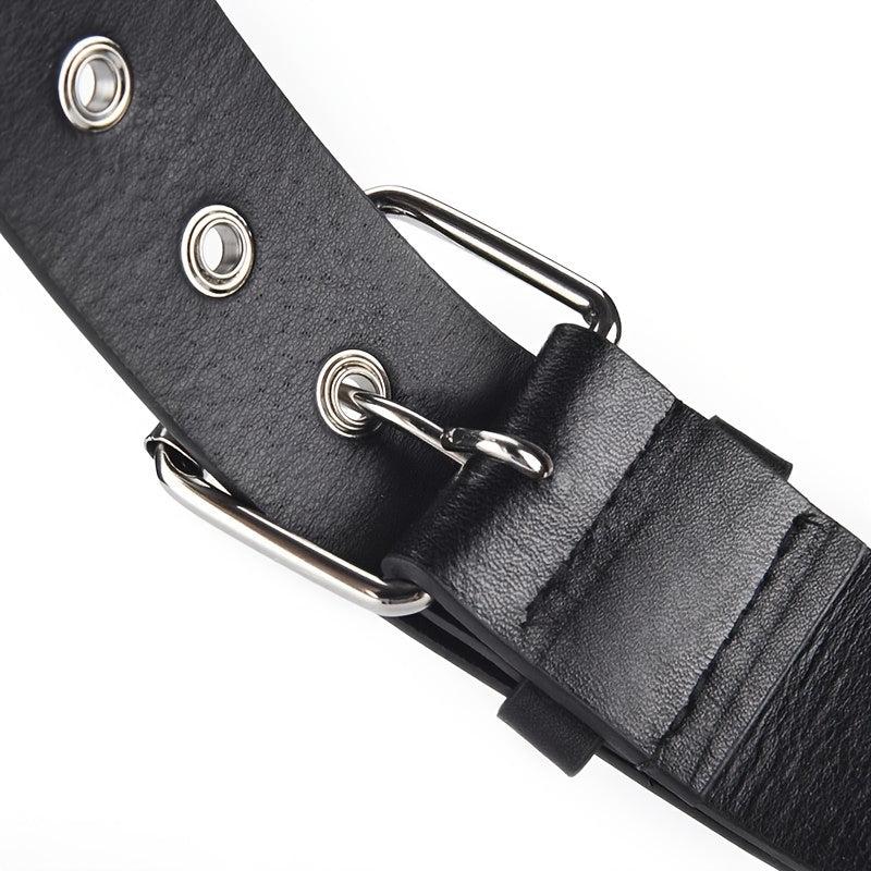 Women's Punk Style Rivet Belt Star Decor PU Leather Belt