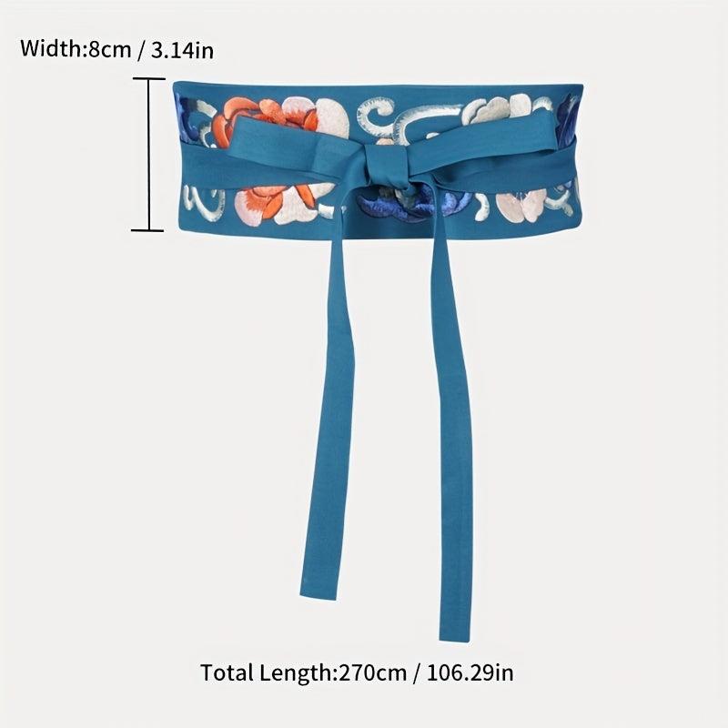 Chinese Style Embroidery Girdle Vintage Women Sash Belt