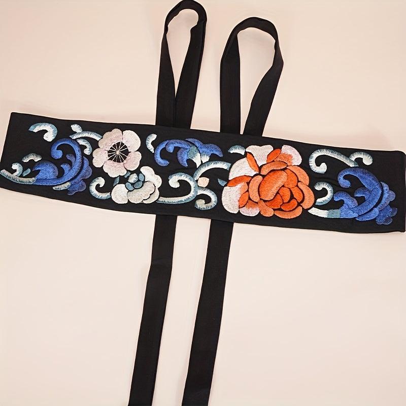 Chinese Style Embroidery Girdle Vintage Women Sash Belt