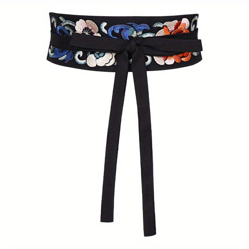 Chinese Style Embroidery Girdle Vintage Women Sash Belt