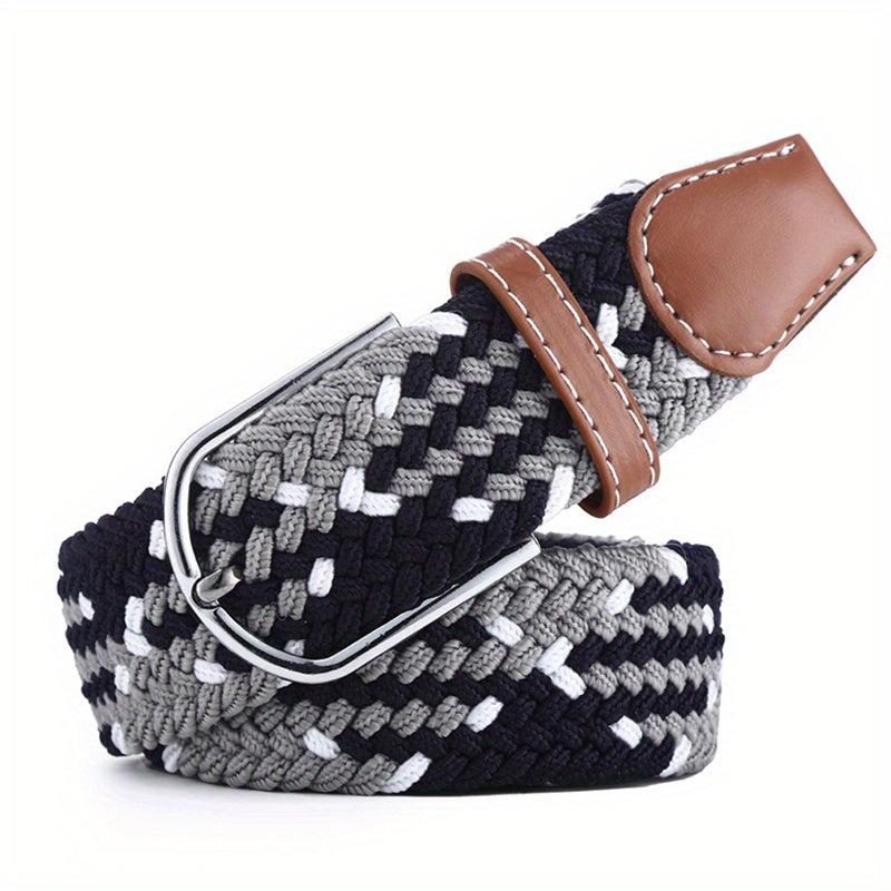 Braided Stretch Pin Buckle Men's Belt Outdoor Casual Jeans Waiststrap