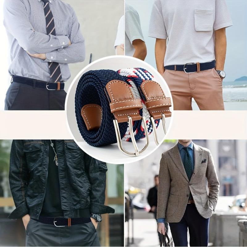 Braided Stretch Pin Buckle Men's Belt Outdoor Casual Jeans Waiststrap