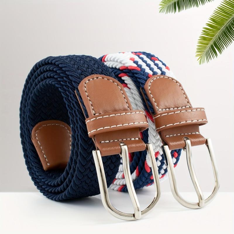 Braided Stretch Pin Buckle Men's Belt Outdoor Casual Jeans Waiststrap