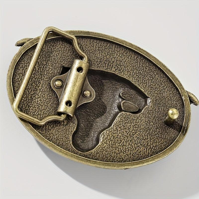 Vintage Bull Head Belt Buckle Unisex Oval Cowboy Cowgirl Belt