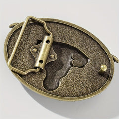 Vintage Bull Head Belt Buckle Unisex Oval Cowboy Cowgirl Belt