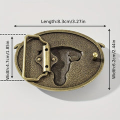 Vintage Bull Head Belt Buckle Unisex Oval Cowboy Cowgirl Belt