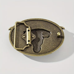 Vintage Bull Head Belt Buckle Unisex Oval Cowboy Cowgirl Belt