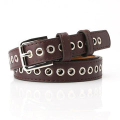 Metal Grommets Rivets Pin Buckle Women's Belts Slim Waistband